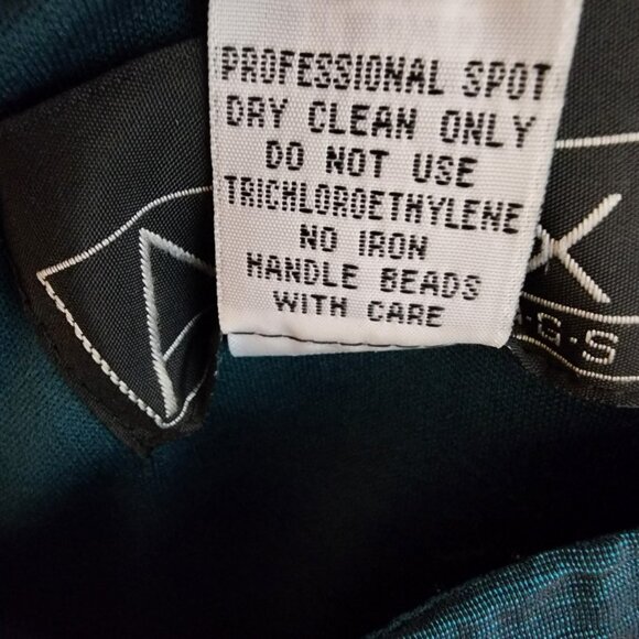 Alex Evenings Size 12 Teal Green Ruched Cocktail Dress Beaded Shoulders EUC - Picture 5 of 10